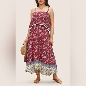 BloomChic Bandana Print Ruffle Maxi Dress